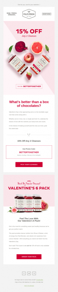 Valentine's day email examples from reallygoodemails.com